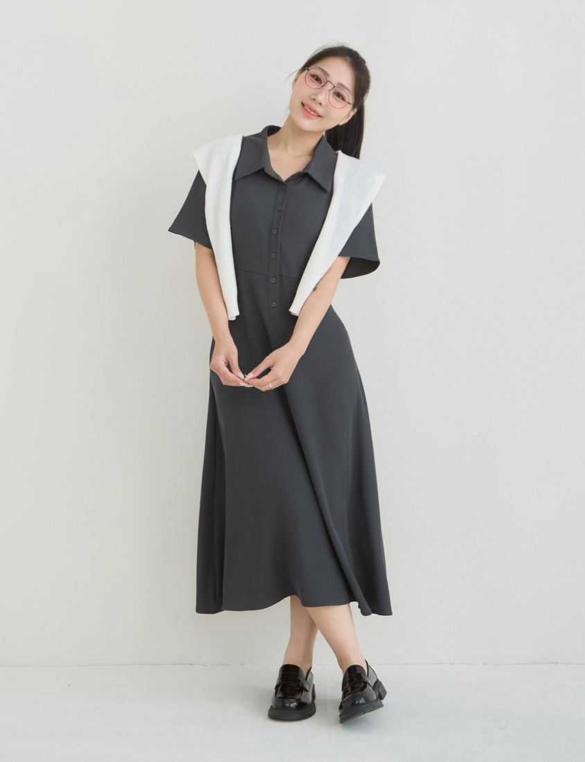 Silky Cool Slim Fit Plus Size Shirt Dress