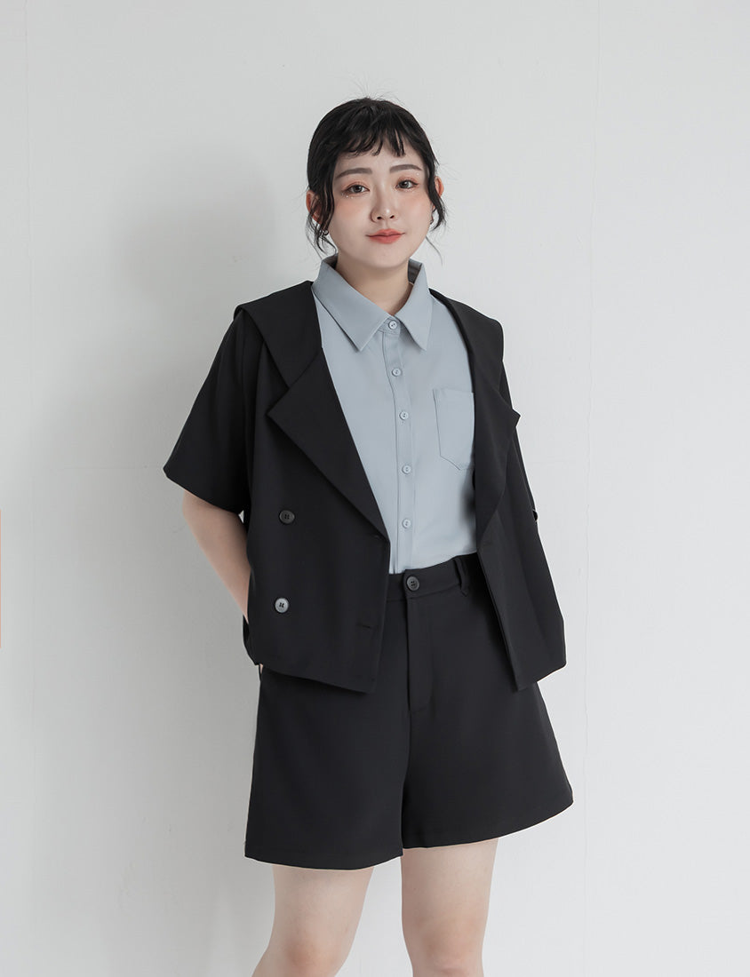 MISS. Silky Cooling A-Line Plus Size Tailored Shorts