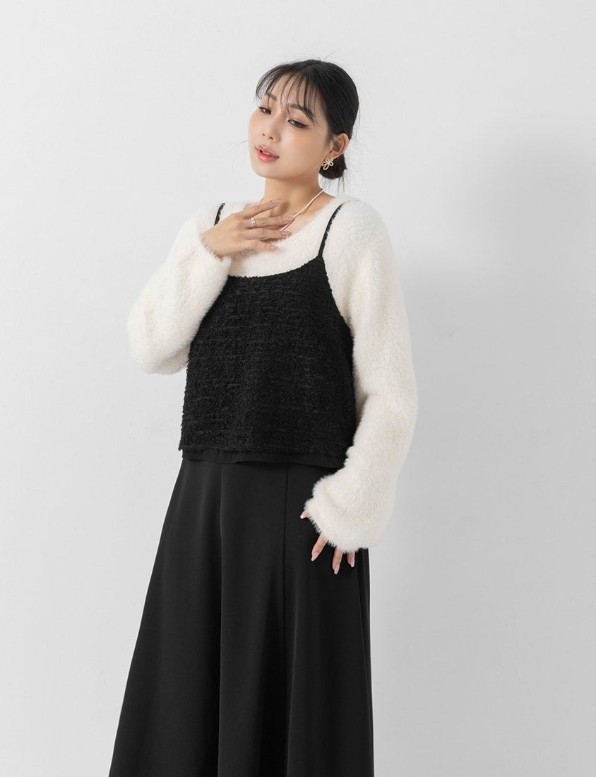 MISS. Adjustable Textured Furry Plus Size Vest