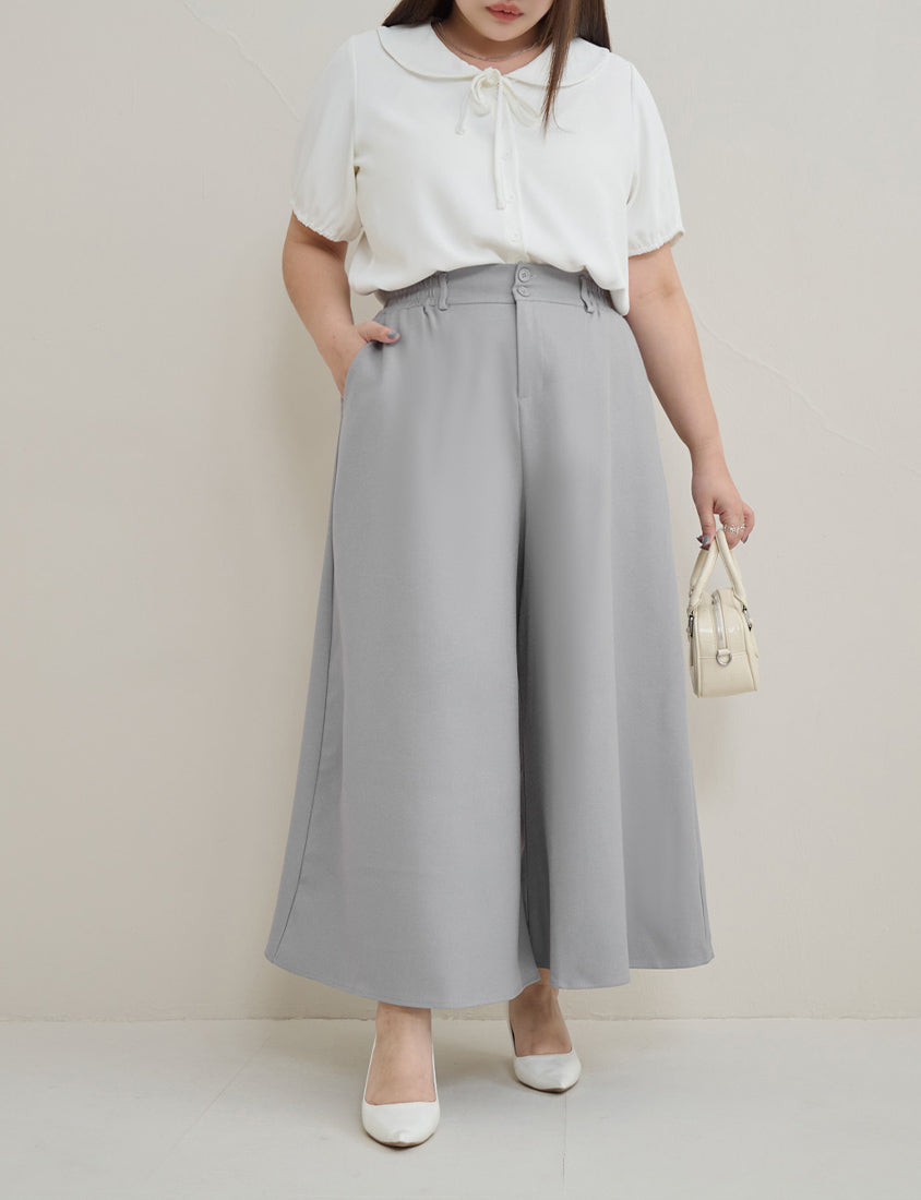 MISS. Silky Cool Wrinkle-Resistant Tie-Front Plus Size Collar Shirt