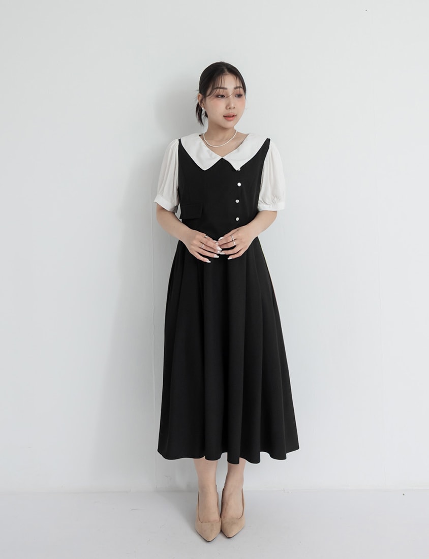 MISS. Faux Two-Piece Tailored Plus Size Maxi Dress