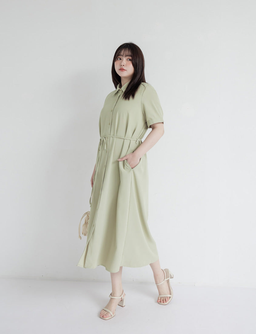 MISS. Minimal Shirt Plus Size Maxi Dress (With Belt)