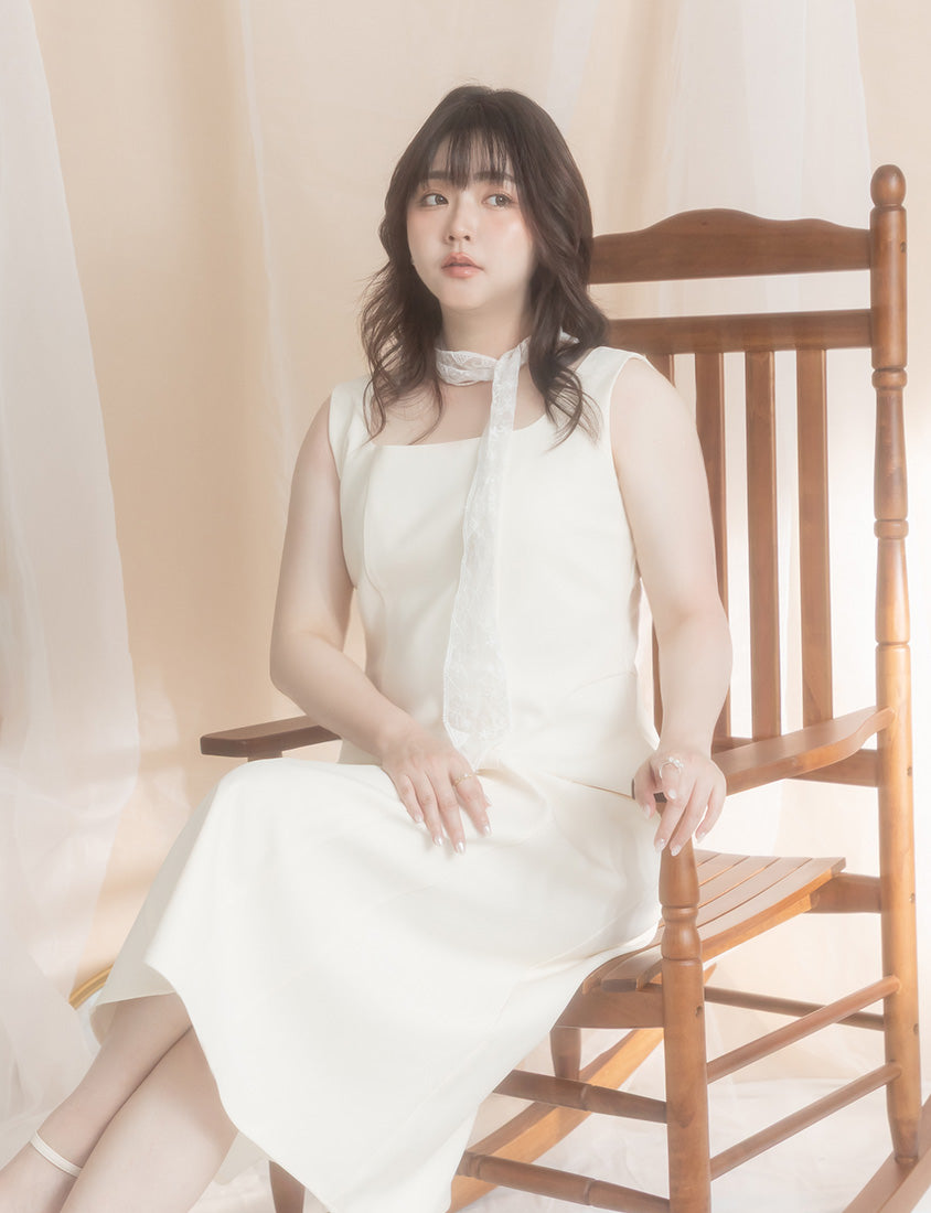 MISS. Slim Fit Tweed Plus Size Midi Dress
