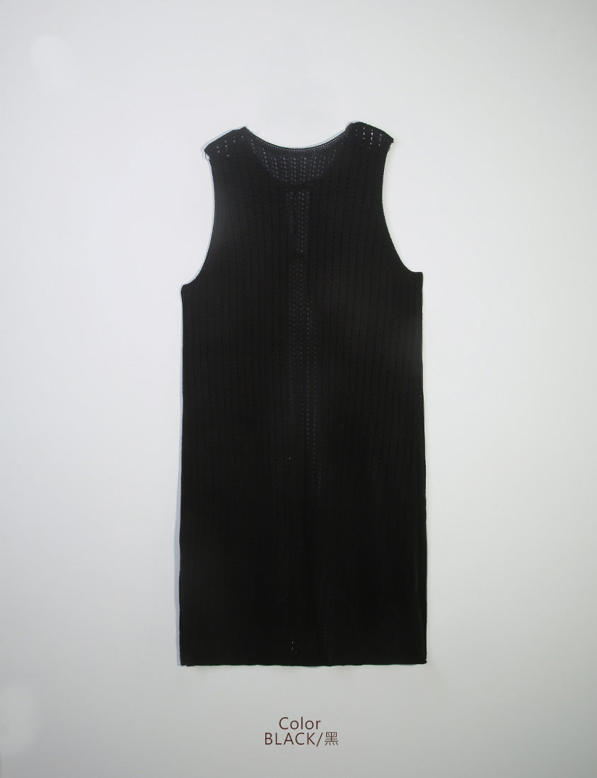 MISS. 2-Way Convertible Hollow Plus Size Long Knit Vest
