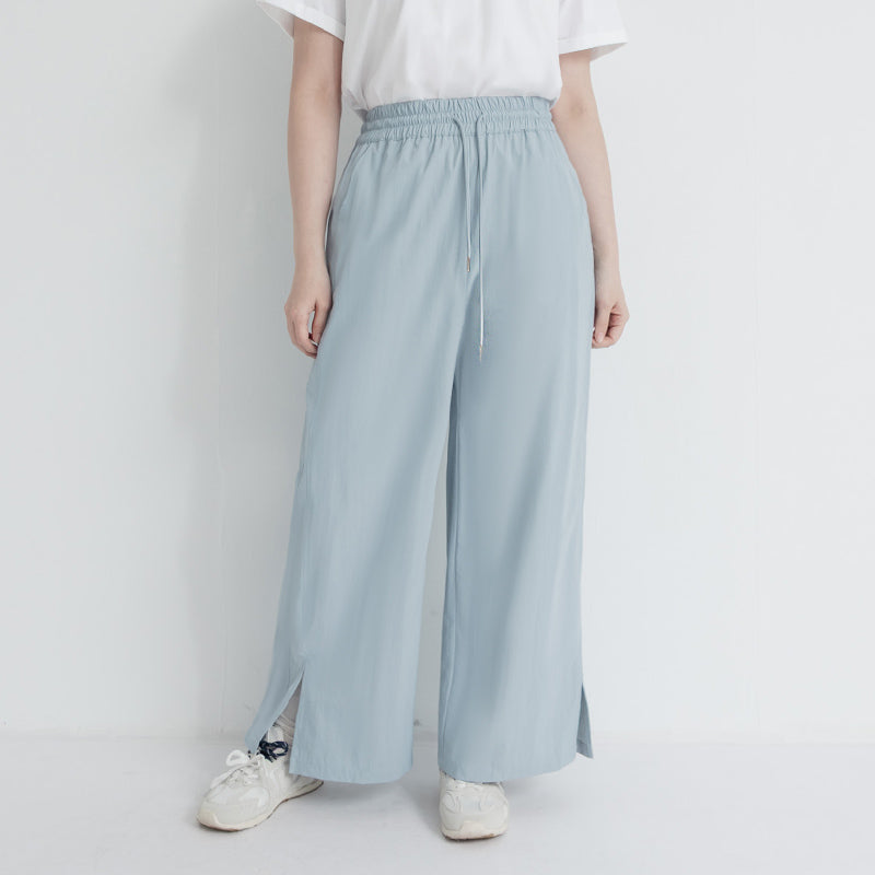 Instant Icy Cooling Sun Protection Slit Plus Size Wide-Leg Pants