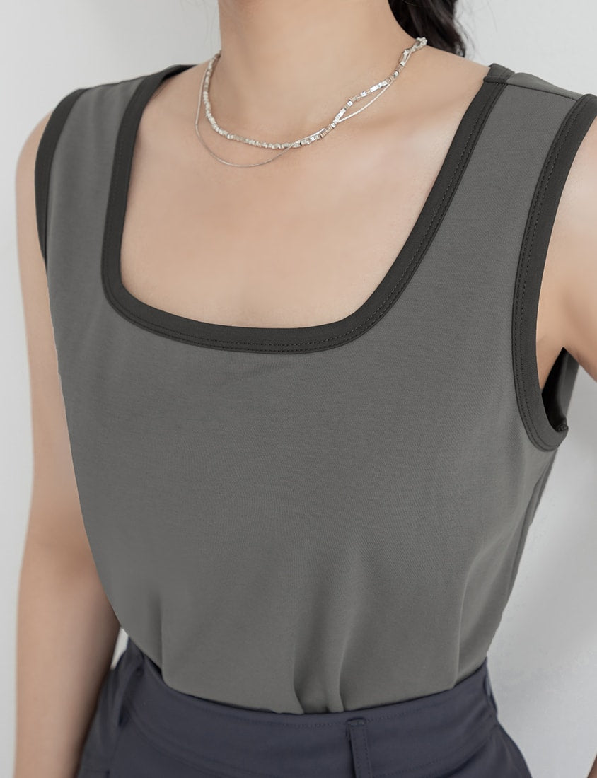 MISS. Cooling Liquid Touch Cotton Square Neck Plus Size Tank Top