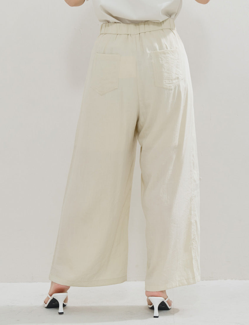 Lightweight Linen-Blend Plus Size Drawstring Pants