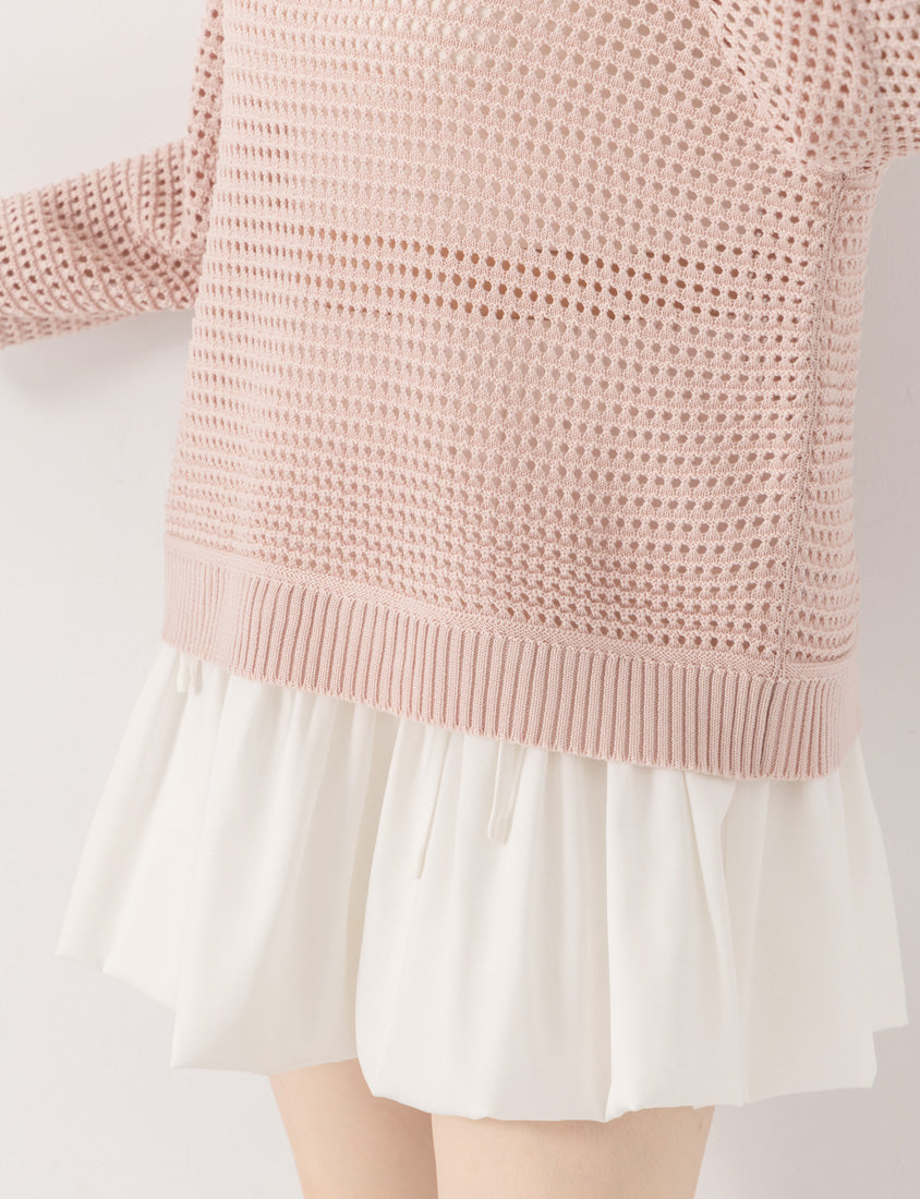 Anti-Pilling Cutout Hollow Collar Plus Size Knit Top