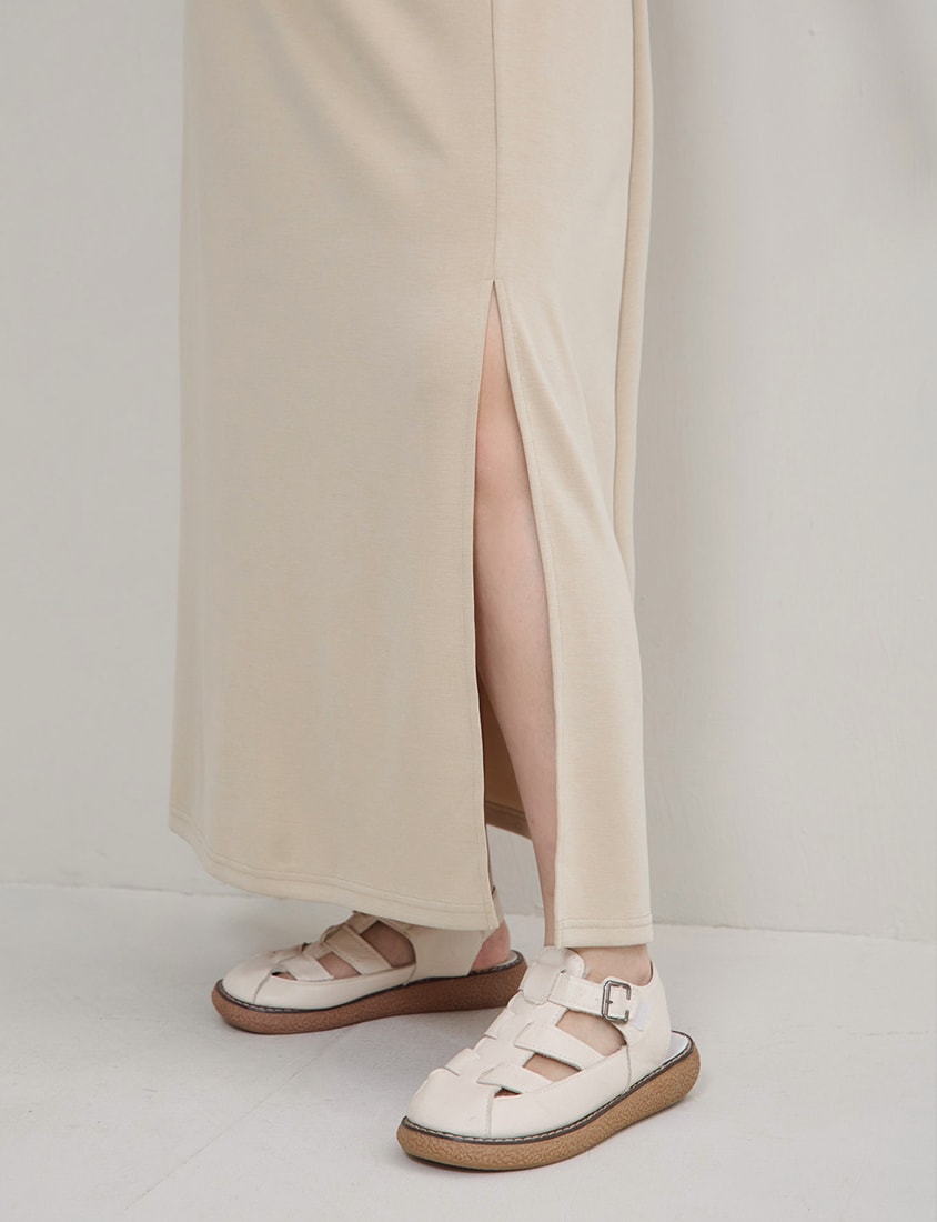 Instant Cool Cloud Cotton Slit A-Line Plus Size Skirt