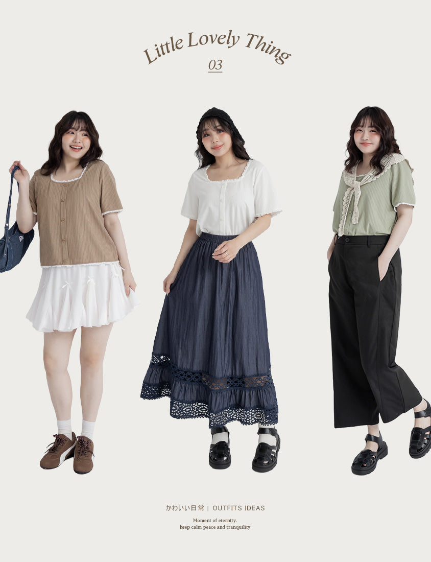 Lace Square Neck Waffle Plus Size Knit Top
