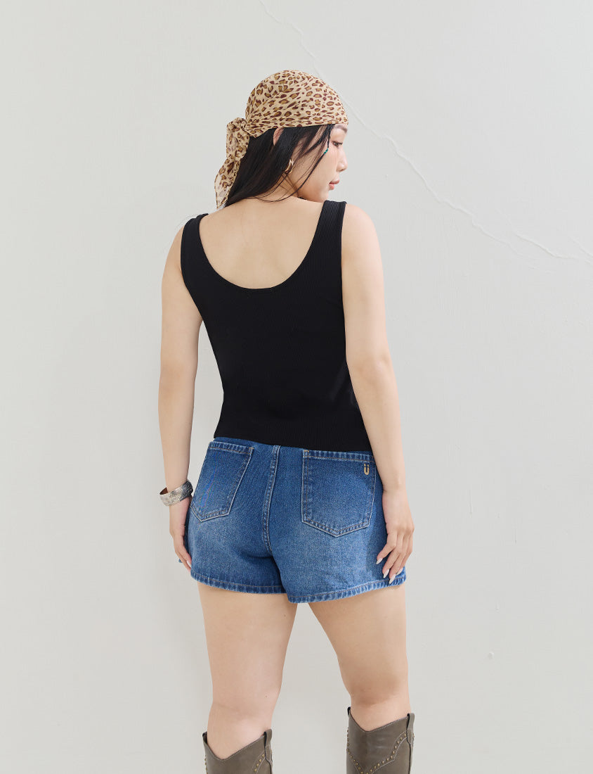 MUA! Sexy Open-Back Square Neck Plus Size Tank Top
