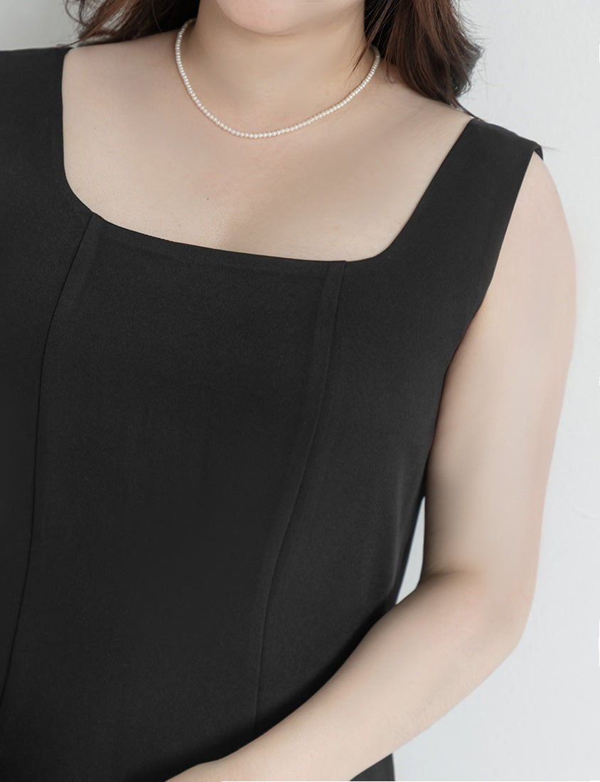 MISS. Slim Fit Tweed Plus Size Midi Dress