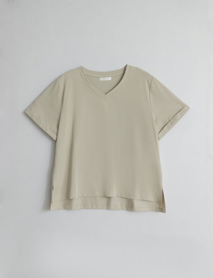 Instant Icy Cooling Sorona Plus Size V-Neck Tee