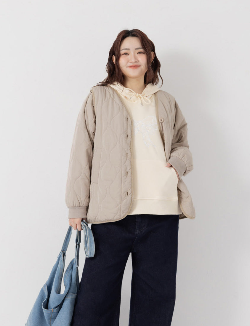 Japanese Style Water-Repellent 2-Way Padded Plus Size Coat
