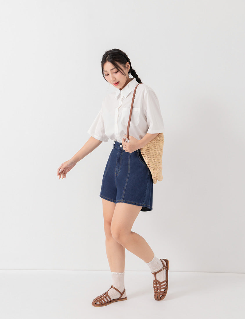 Pear-Shaped Friendly! Perfect Fit Slim Fit A-Line Plus Size Denim Shorts