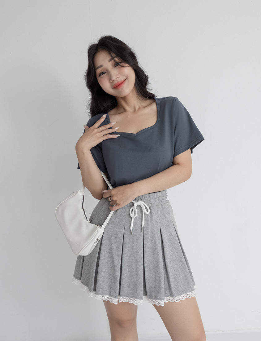 Upgraded 2.0! Sweetheart Neckline Plus Size Slim Tee