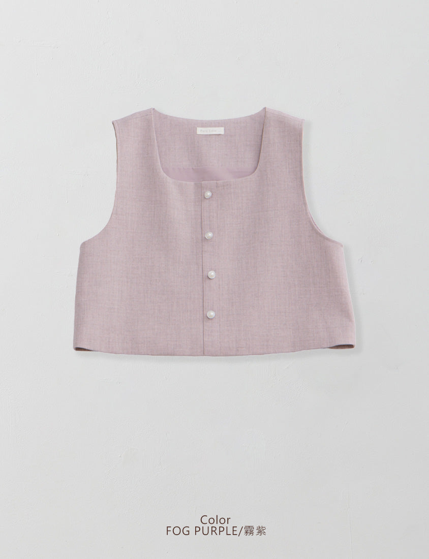 MISS. Korean Style Pearl Button Plus Size Tailored Vest