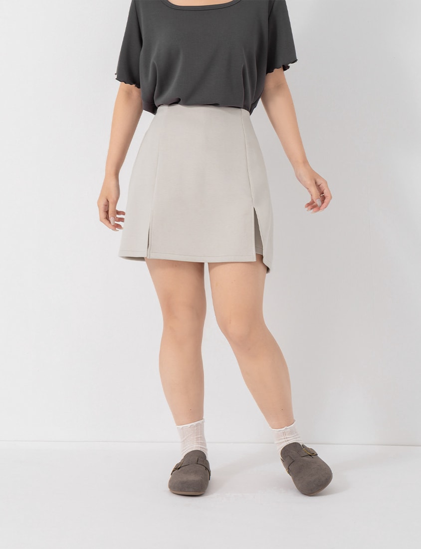 Cloud Cotton A-line Slit Plus Size Skort
