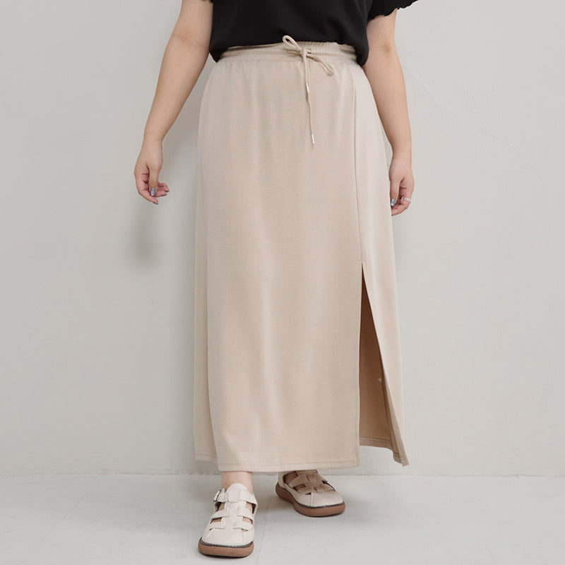 Instant Cool Cloud Cotton Slit A-Line Plus Size Skirt