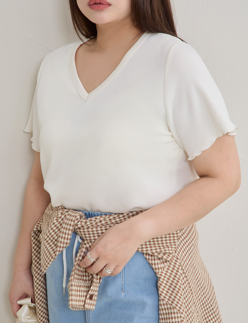 Instant Cool Cloud Cotton V-Neck Plus Size Tee