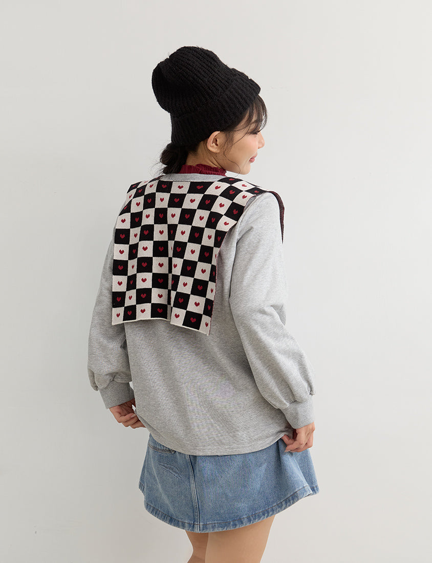 Winter Heart Print Plus Size Sweatshirt (Little Heart Collab)