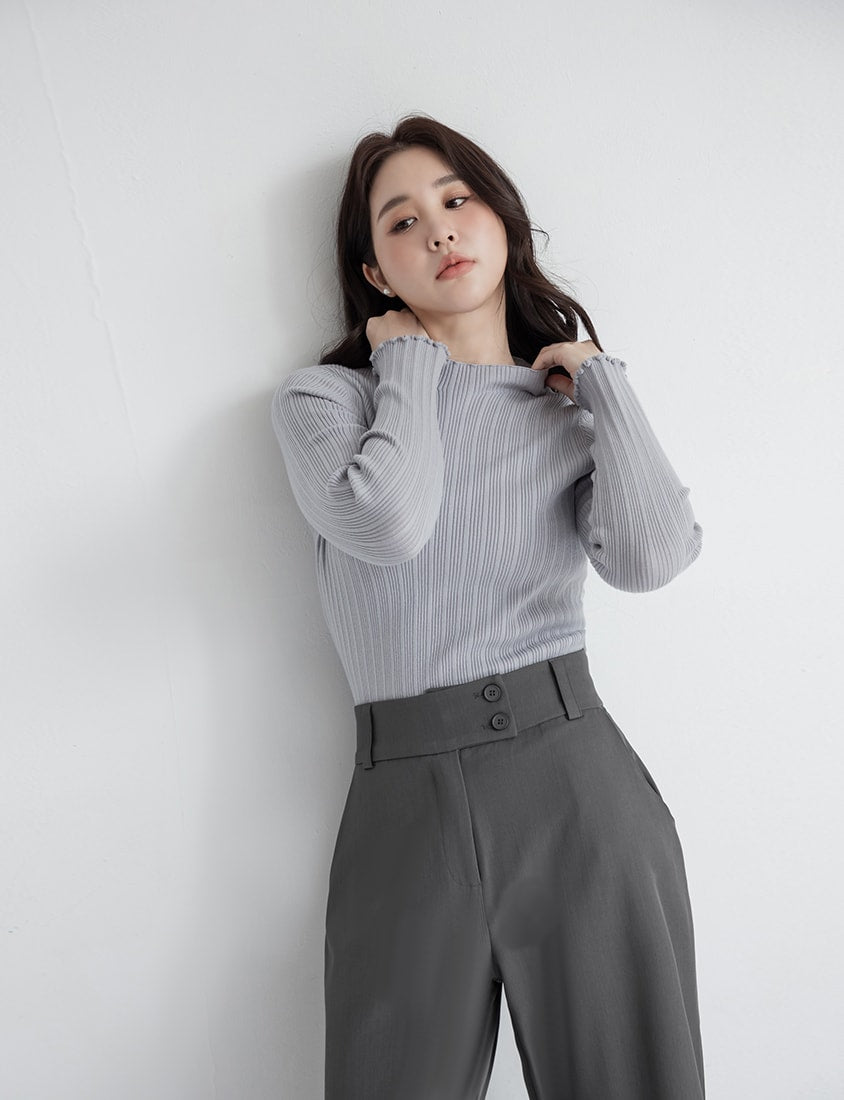 MISS. Essential Versatile Plus Size Ribbed Knit Top