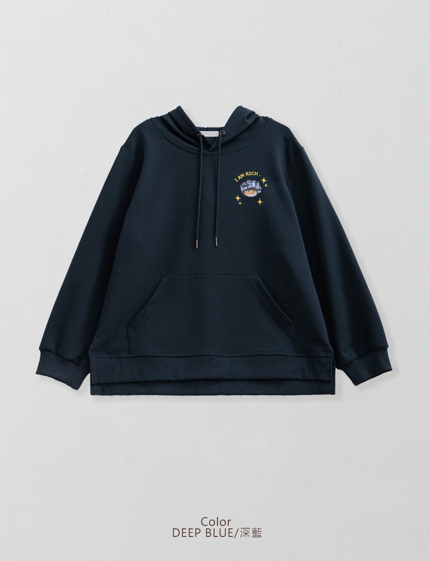 Lucky Cover Cat Embroidered Hoodie (Unisex) (MIND.A.DAY Collaboration)