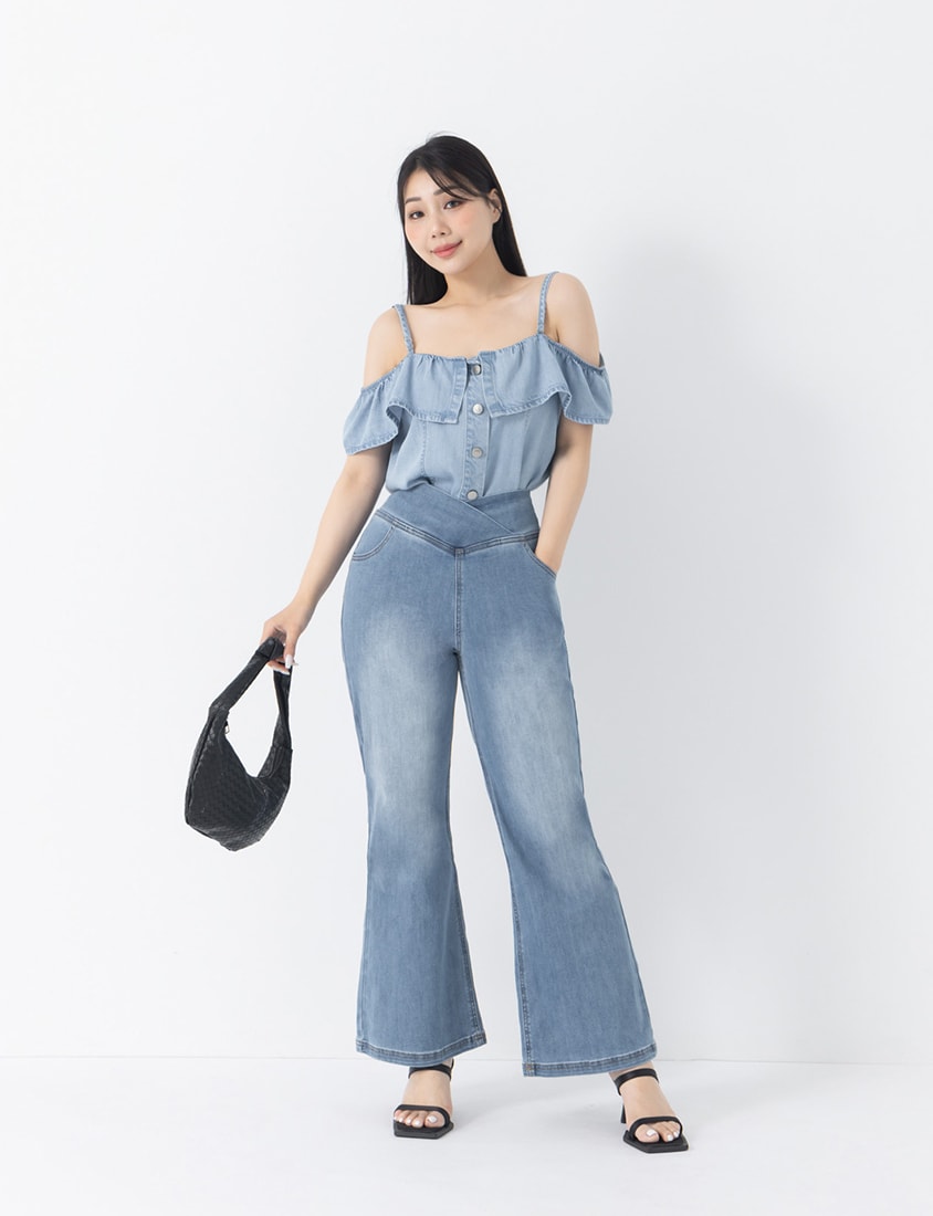 Slimming V-Waist Plus Size Flare Jeans