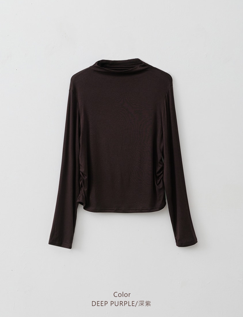 MUA! Semi Sheer TENCEL Wool Mock Neck Plus Size Long Sleeve Top