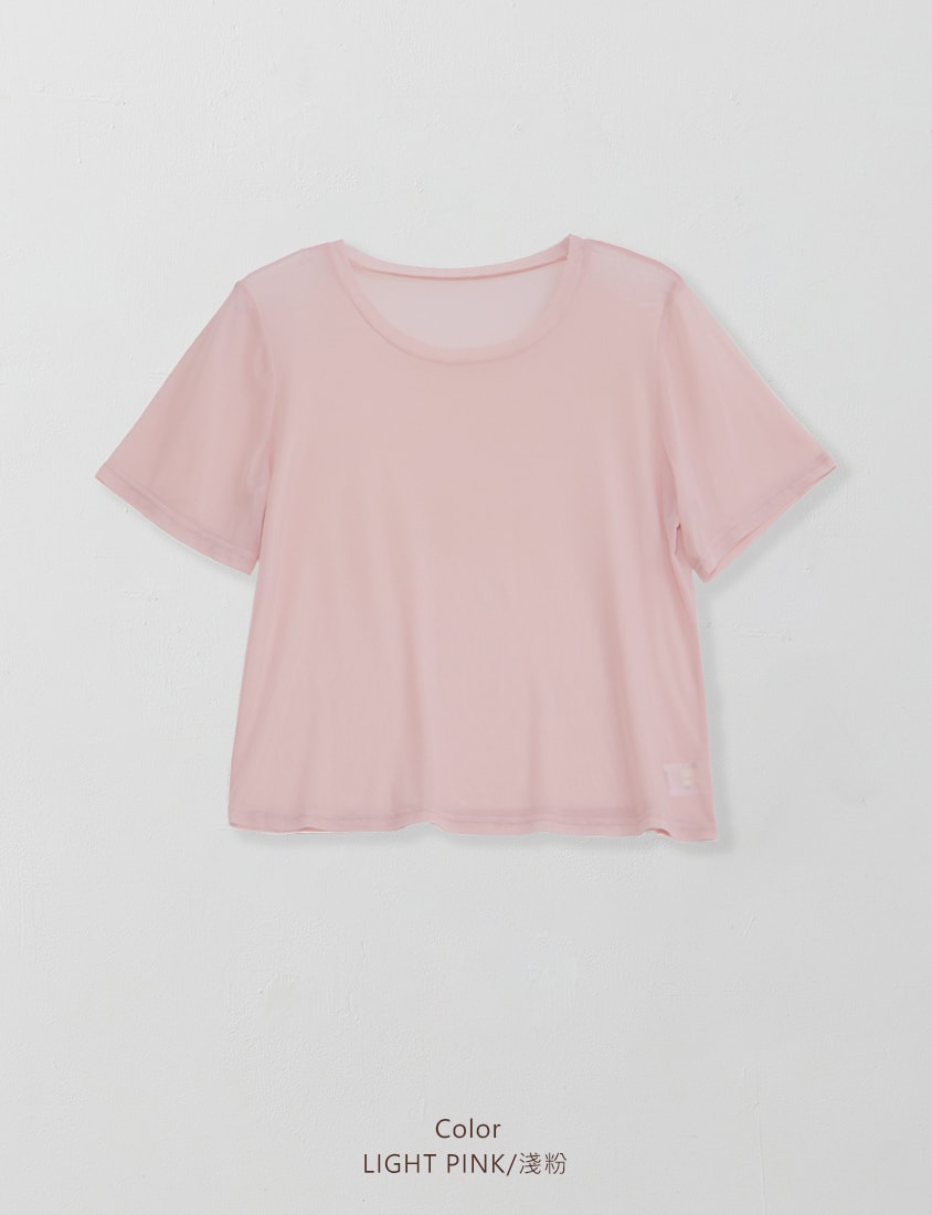 MISS. Casual Sheer Crewneck Plus Size Top