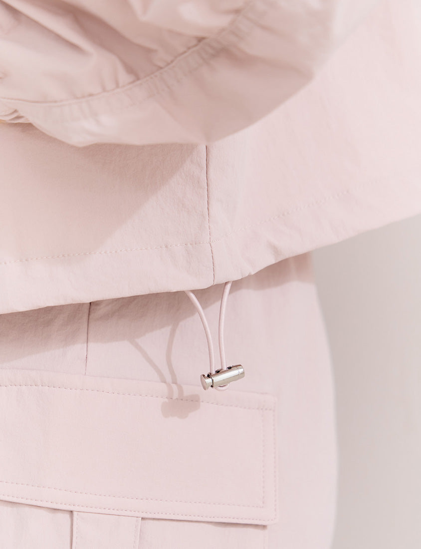 Instant Cooling UV-Protection Cropped Utility Hooded Plus Size Jacket
