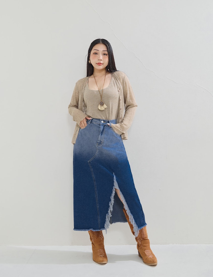 MUA! Textured Sheer Knit Plus Size Cardigan