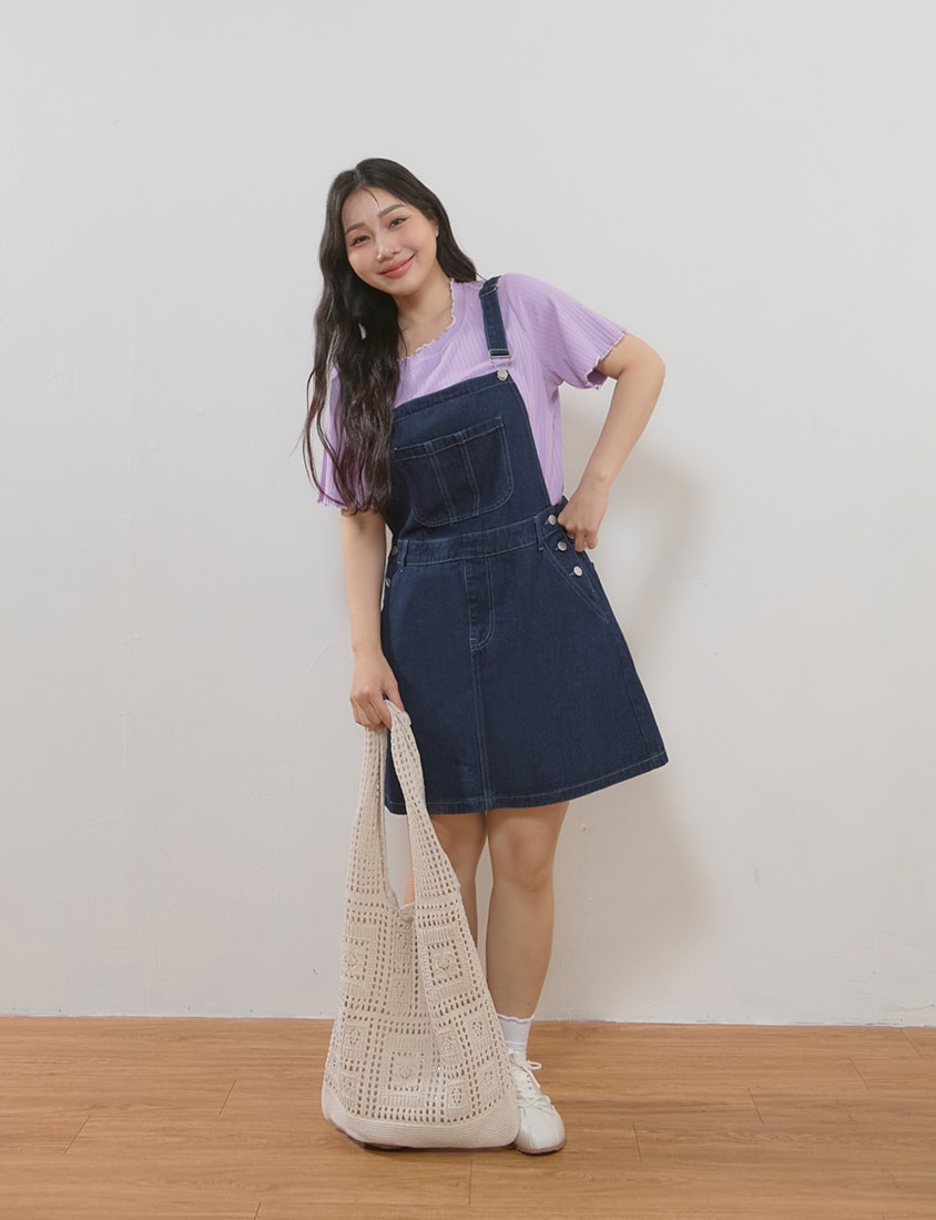 Cute Ruffle Trim Ribbed Plus Size Top