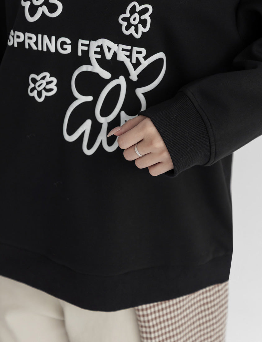 Sweet 3D Floral Plus Size Long Sleeve Sweatshirt