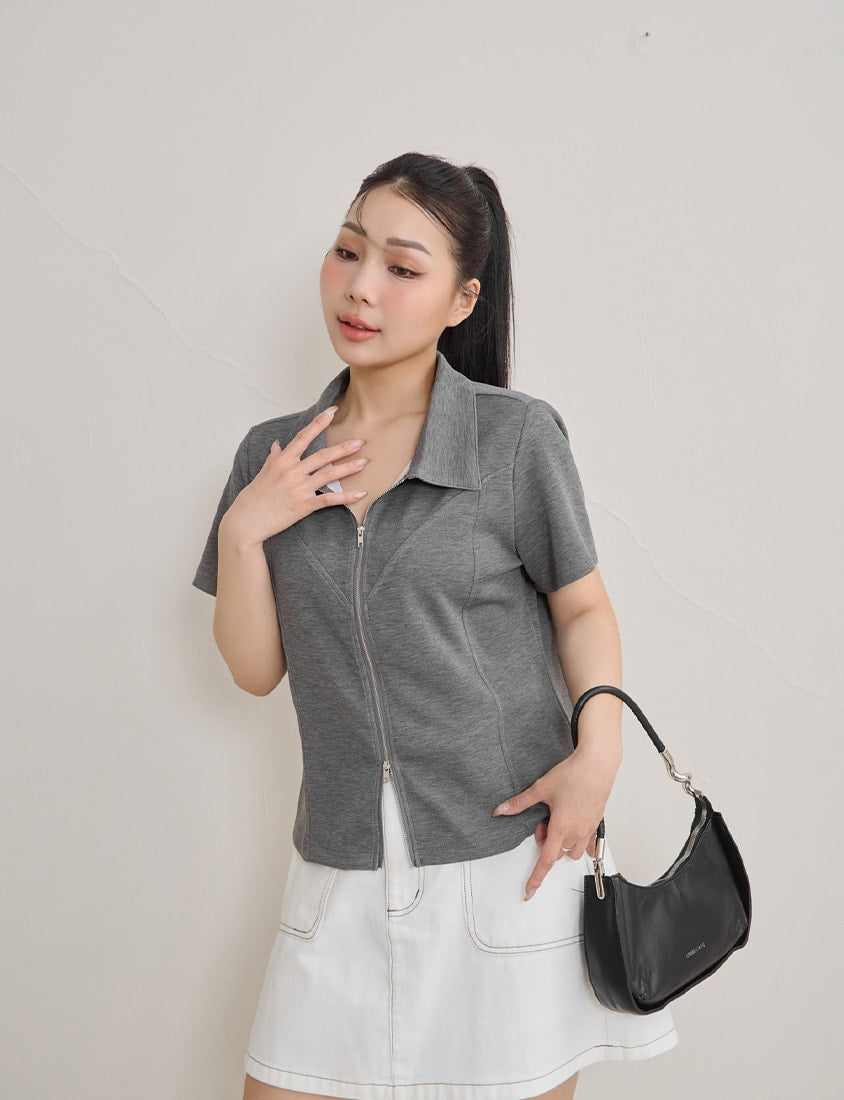 Instant Cool Cloud Cotton Double Zip Plus Size Shirt