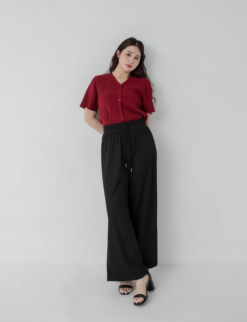 Hip-Contouring Slim Plus Size Wide Leg Pants (Regular)