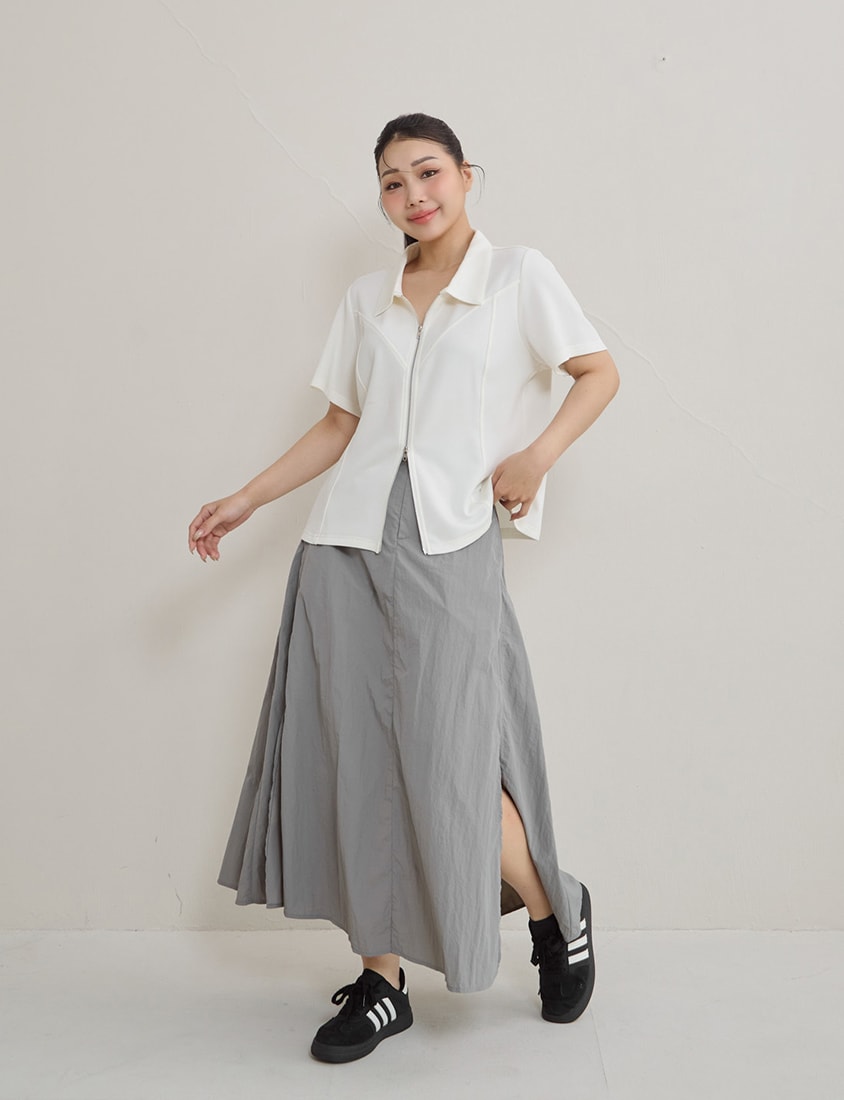 Instant Cool Cloud Cotton Double Zip Plus Size Shirt