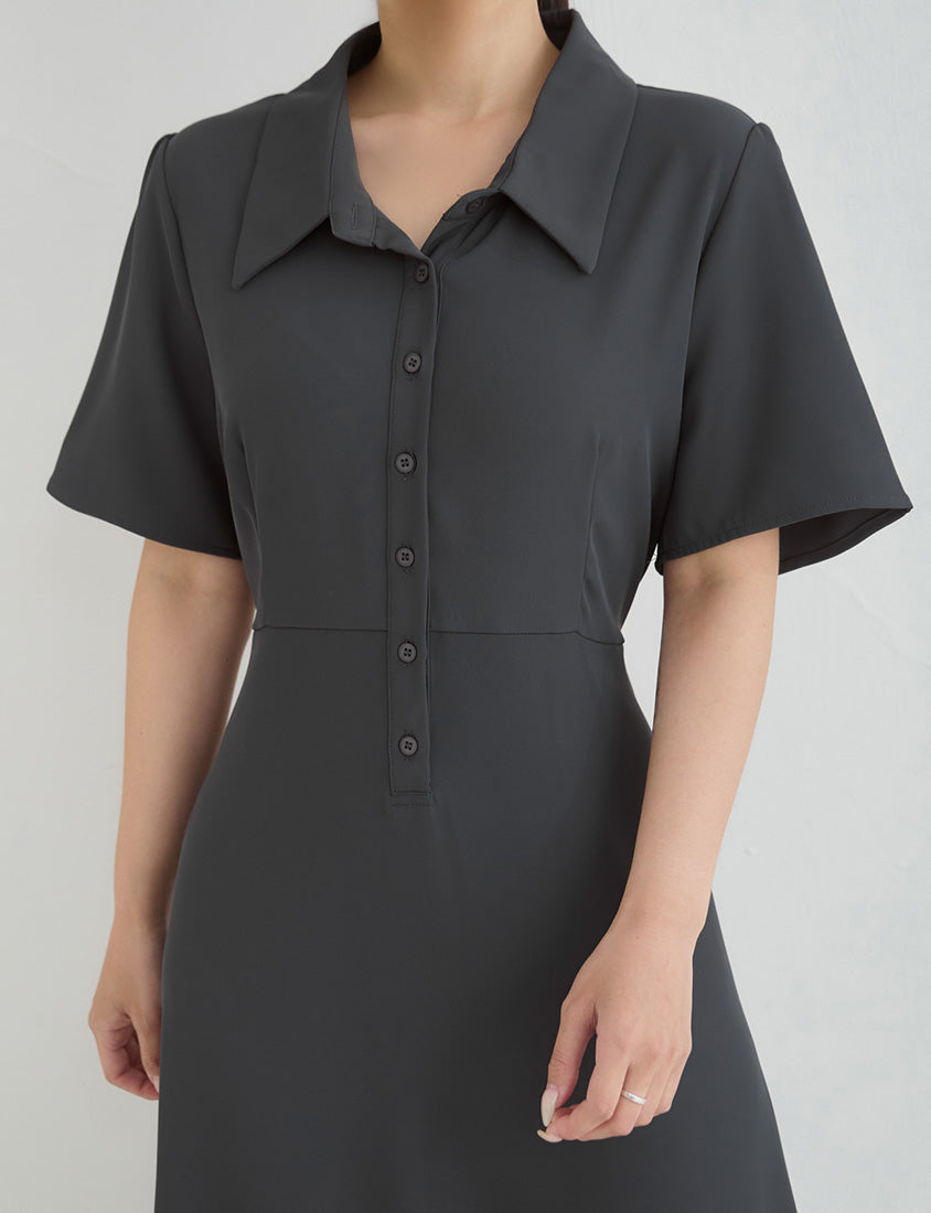 Silky Cool Slim Fit Plus Size Shirt Dress