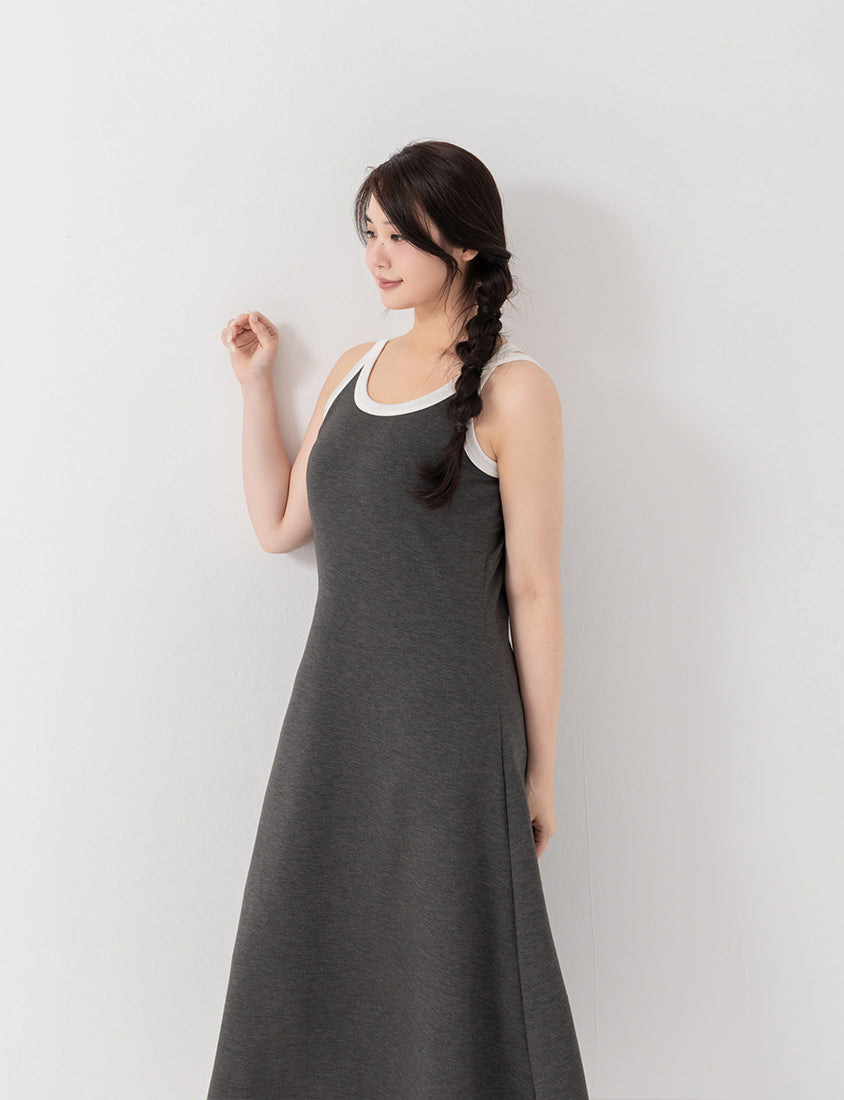 Lyocell Cloud Cotton Open-Back Short Sleeve Maxi Dress
