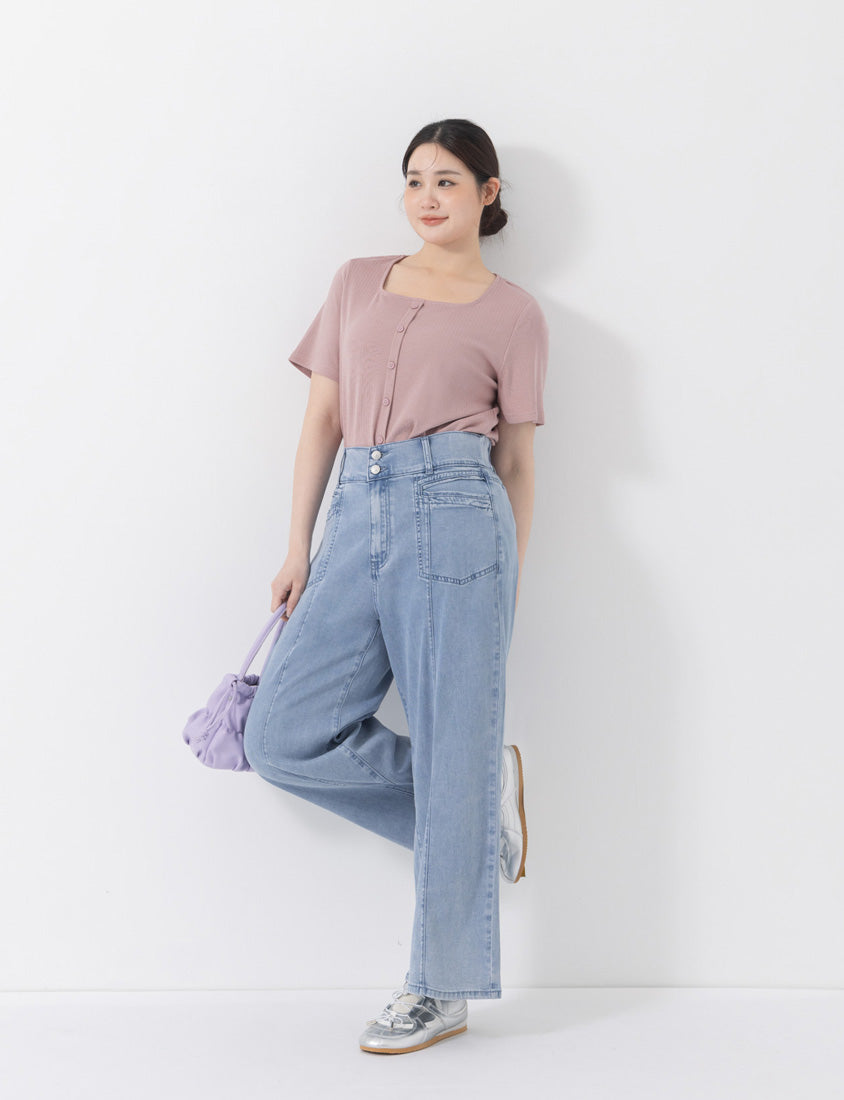 Lightweight Cloud Denim Zero-Restriction Plus Size Jeans (Regular)