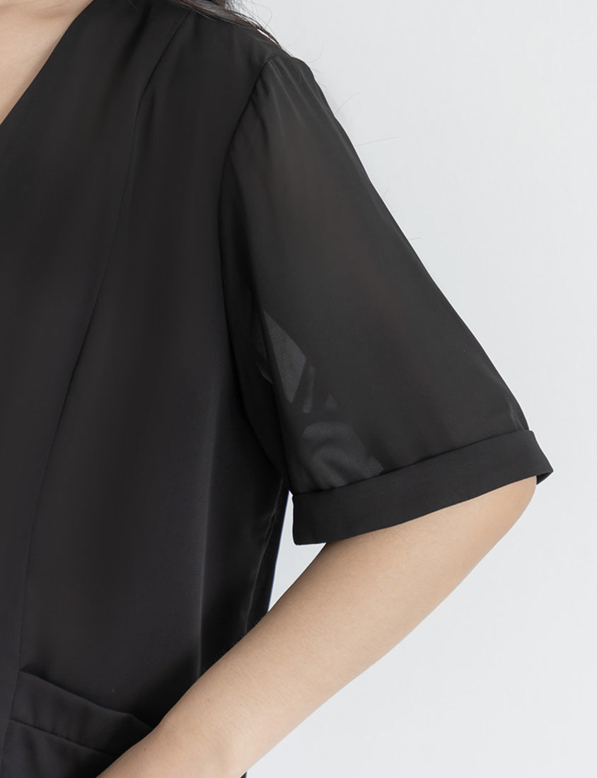 MISS. Sheer Chiffon Tailored Plus Size Blazer