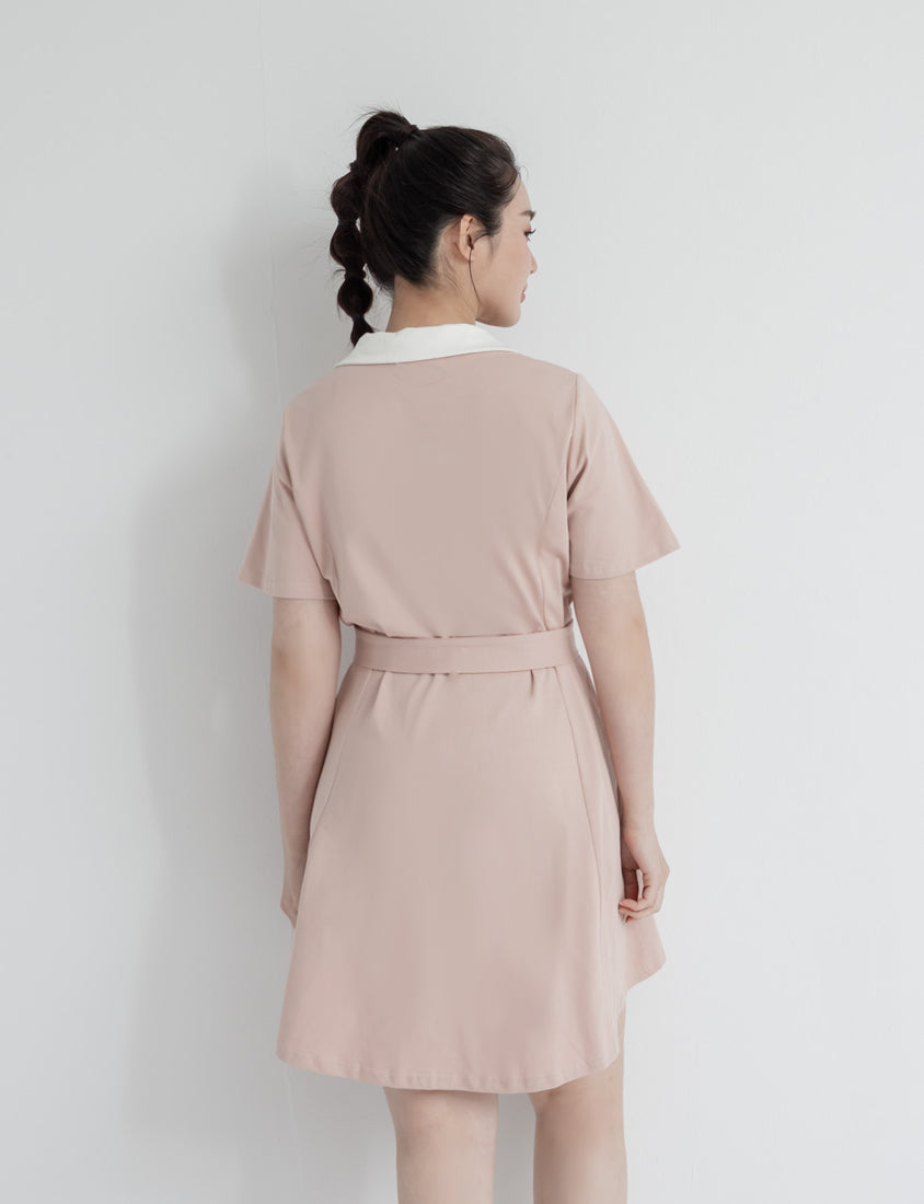 Instant Icy Cooling Collar Plus Size Mini Dress (With Waist Belt)