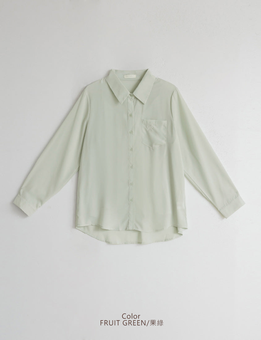 MISS. Two-Piece Sheer Embroidered Plus Size Shirt (With Inner Cami Top)
