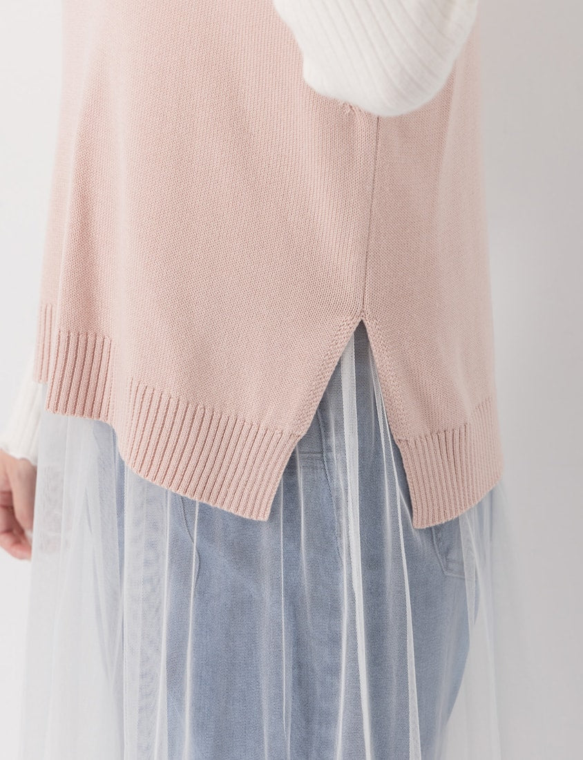 MISS. Soft Tencel Silky Wool Plus Size Knit Vest