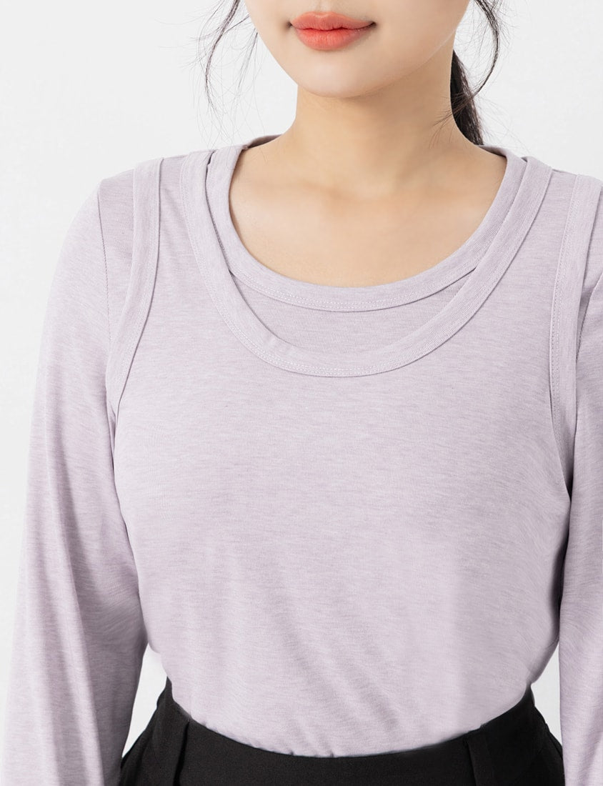 Soft Tencel Wool Plus Size Two-Piece Top (With Inner Top)