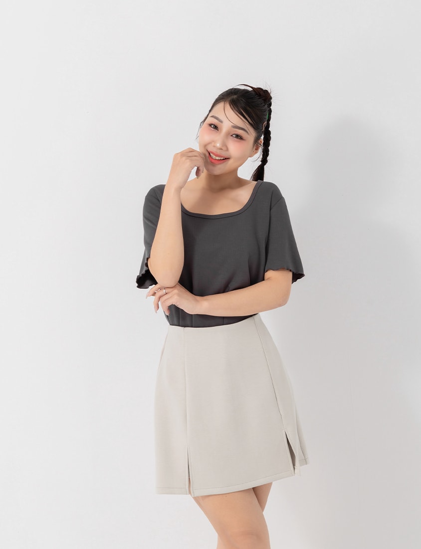 Instant Cooling Cloud Cotton Square Neck Plus Size Tee