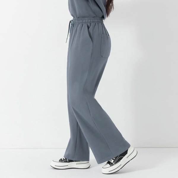 Comfort Deodorizing Brushed Lined Elastic Waist Plus Size Wide Leg Pants