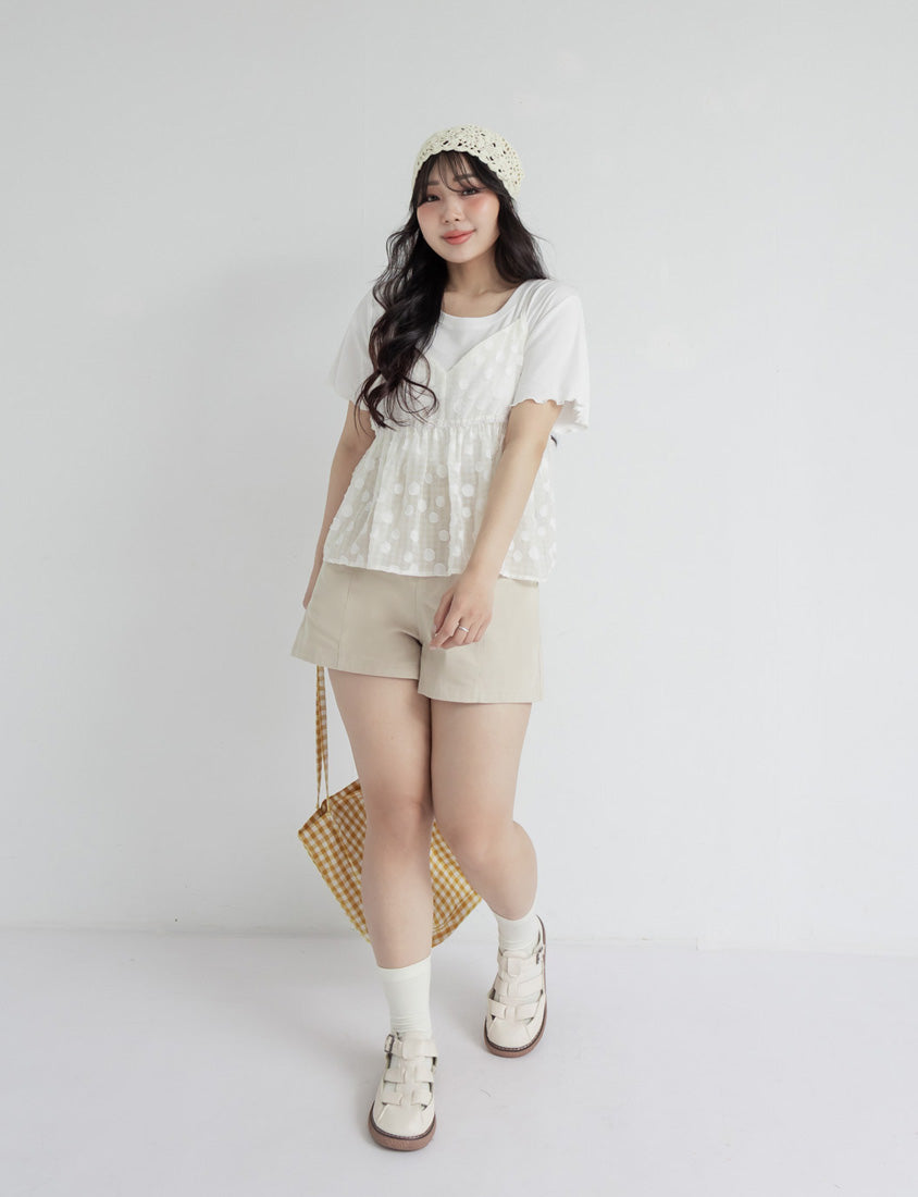 Playful Bubble Plaid Plus Size Two-Piece Set