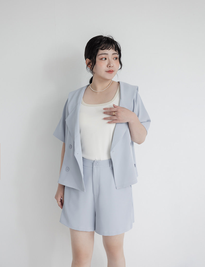 MISS. Silky Cooling A-Line Plus Size Tailored Shorts