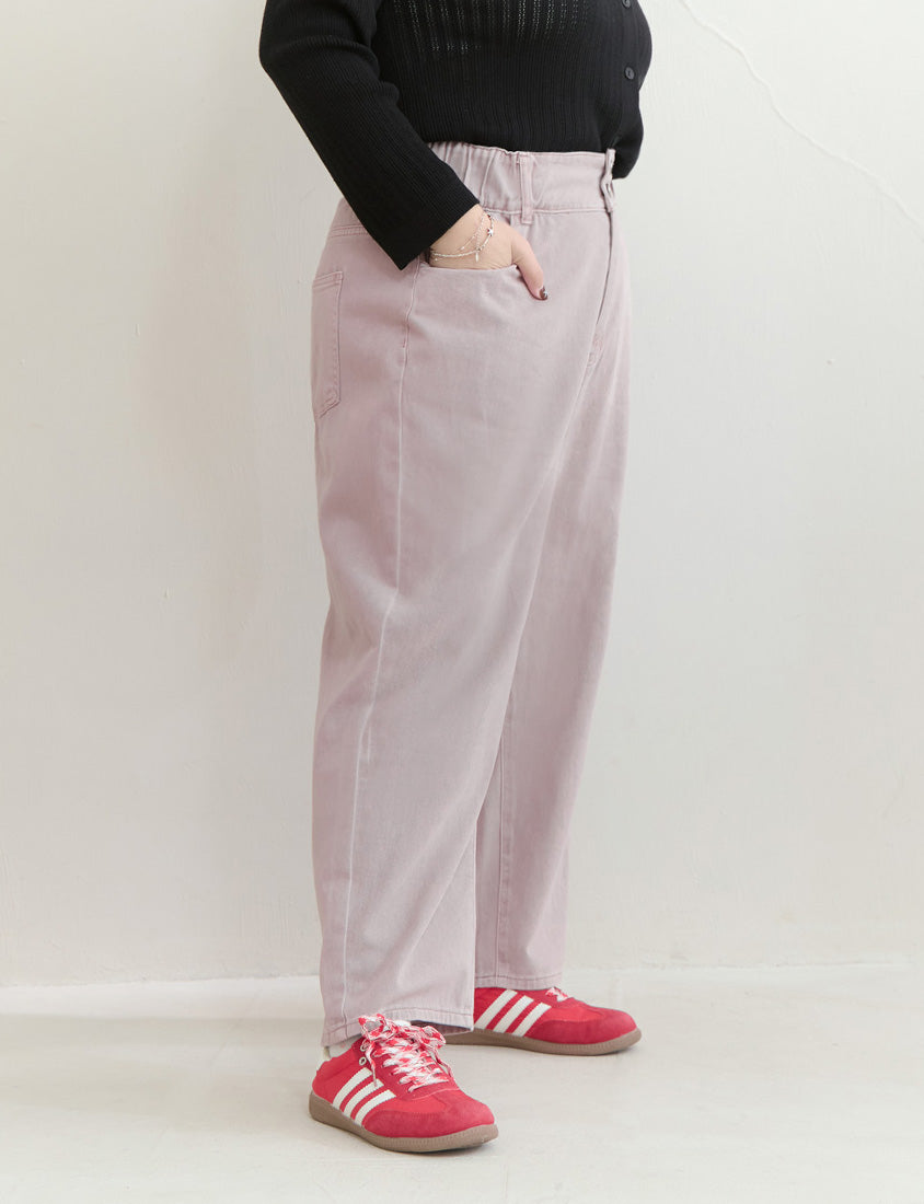 Unique Washed Double-Button Plus Size Boyfriend Jeans